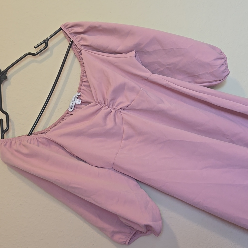Velvet Torch Blush Long Sleeve Dress
